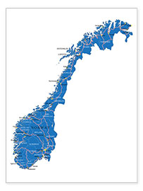 Poster  Map Norway