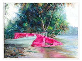 Poster  pink boat on side - Jonathan Guy-Gladding