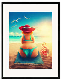 Framed art print  Chubby on the beach - Elena Schweitzer