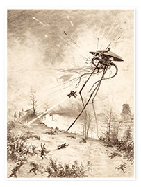 Poster  Martian Fighting Machine Hit by Shell - Henrique Alvim Correa
