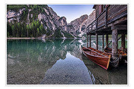 Poster Lago di Braies, Dolomite Alps, South Tyrol