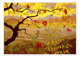 Poster Apple Tree with Red Fruit