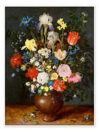 Poster Bouquet of flowers in clay vase