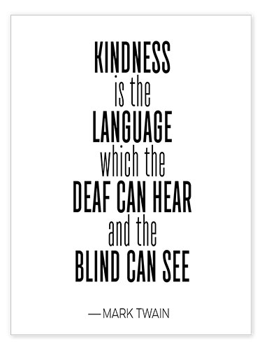 Poster Mark Twain Quote, Kindness