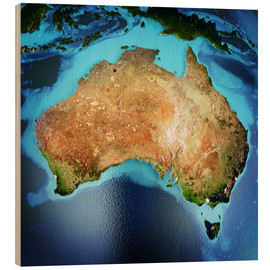 Wood print  Australia from space, NASA