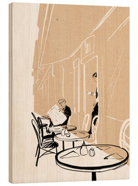 Wood print  Parisian street scene - Wadim Petunin