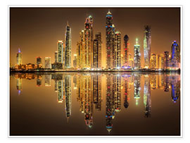 Poster  Reflections in Dubai marina bay