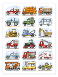 Poster  All my cars - Hugos Illustrations