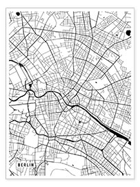 Poster Berlin Germany Map