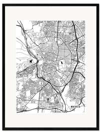 Framed art print  Madrid map - Main Street Maps