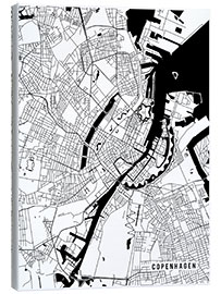 Canvas print  Copenhagen Denmark Map - Main Street Maps