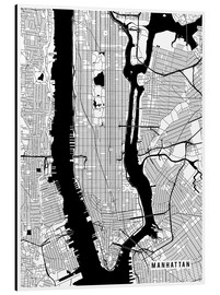 Aluminium print  New York USA Map - Main Street Maps