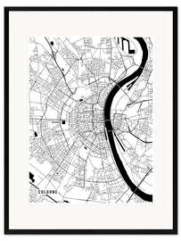 Framed art print  Cologne Germany Map - Main Street Maps