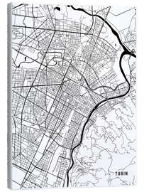 Canvas print  Turin Italy Map - Main Street Maps