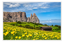 Poster Spring on the Alpe di Siusi in South Tyrol