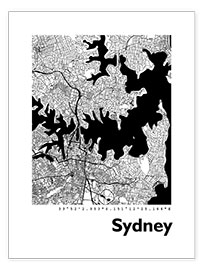 Poster City map of Sydney