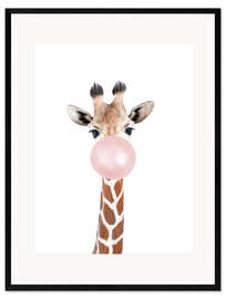 Framed art print  Bubble Gum Giraffe - Sisi And Seb